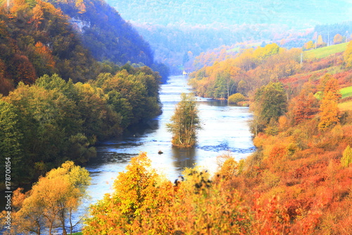 River Korana near Slunj Rastoke  Croatia  fall  landscape