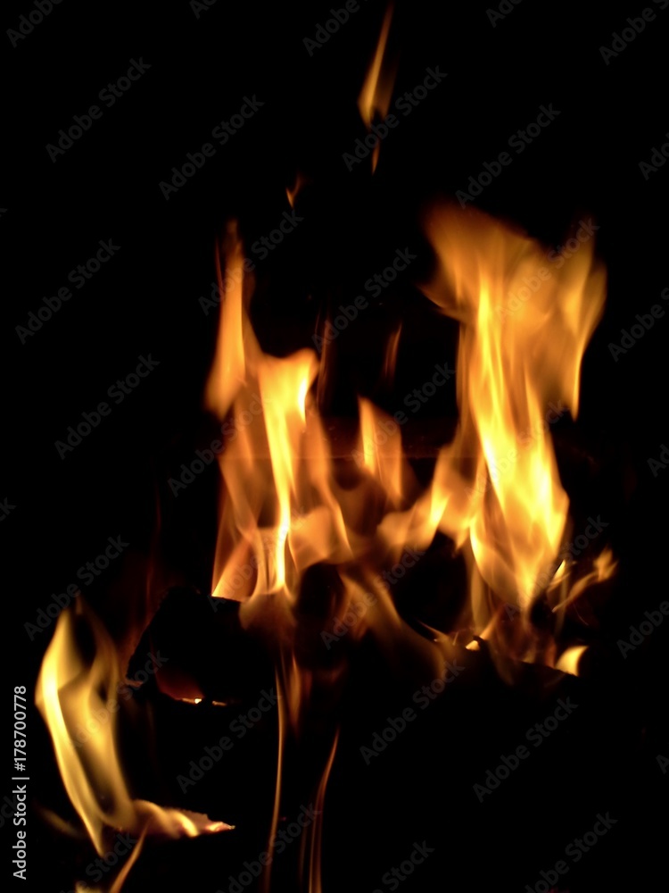 Fototapeta premium Fire Burning on Black