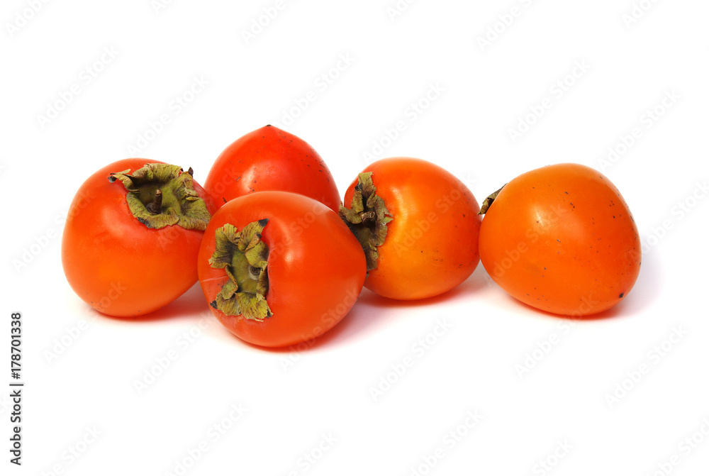 Persimmon fruit isolated on white