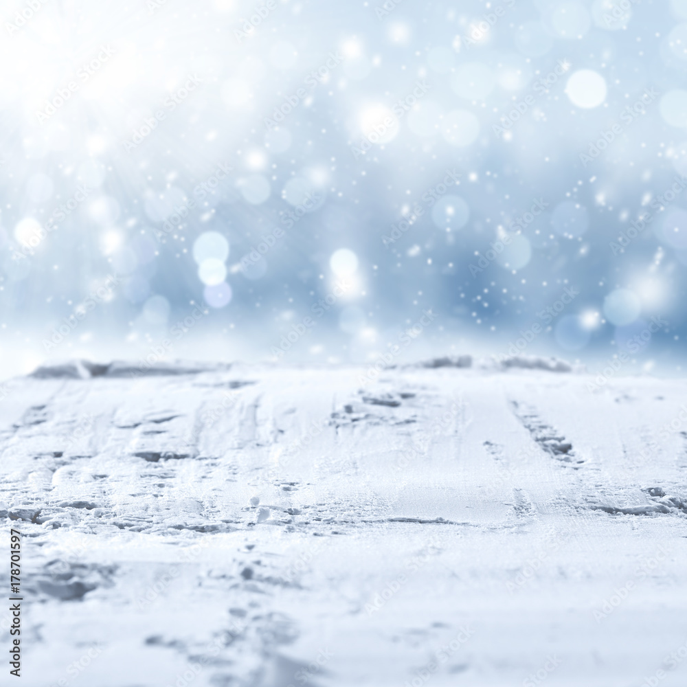 stone background and snow 