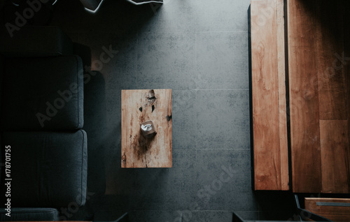 Top view of the modern living room interior