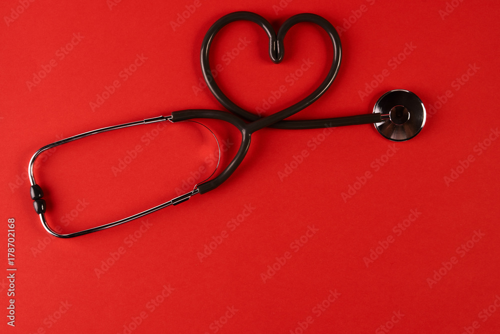 Medical stethoscope in shape of heart Medical stethoscope in shape of heart
