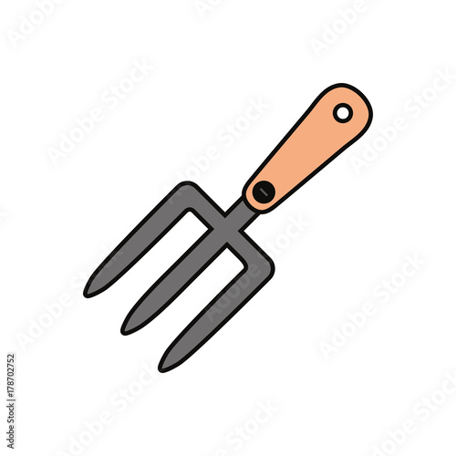  colorful  hand fork over white background  vector illustration