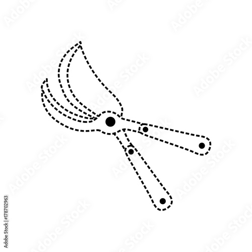 flat line  uncolored pruner sticker  over white background vector illustration