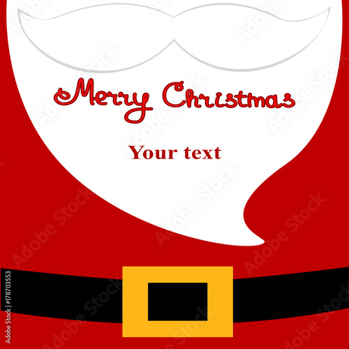 Christmas card. Santa's beard. Merry Christmas.