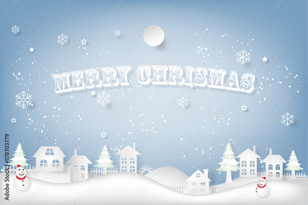 snowflakes and merry christmas background. vector illustration.