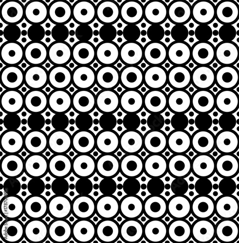 Geometric seamless pattern with circles.