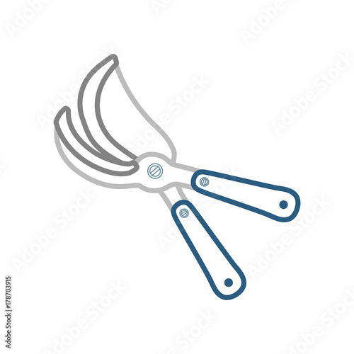 flat line  colored pruner over white background vector illustration