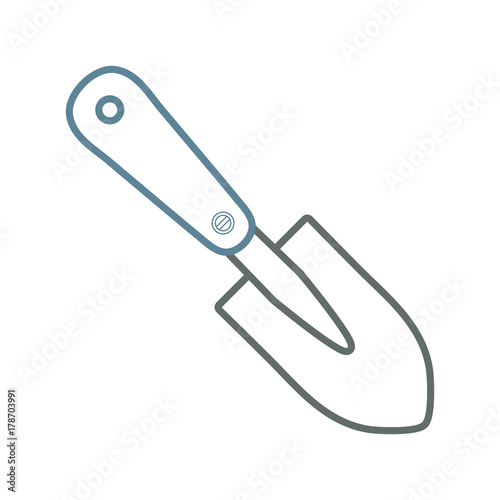 flat linie colored trowel over white background  vector illustration