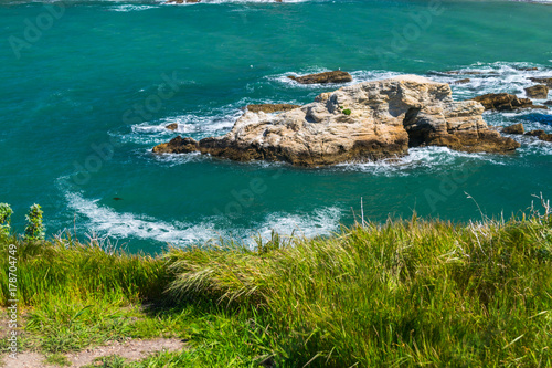 Exploring the Pacific shoreline at Spooner's Cove, Bluff Trail, Montana de Oro State Park, Morro Bay, San Luis Obispo County, California, USA