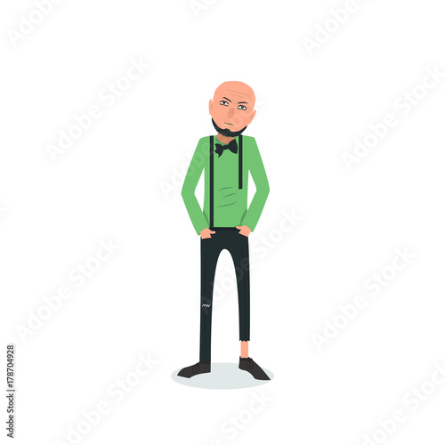 Exhausted and completely wiped out cartoon guy in casual clothes, gesturing. Vector illustration. Modern flat design.