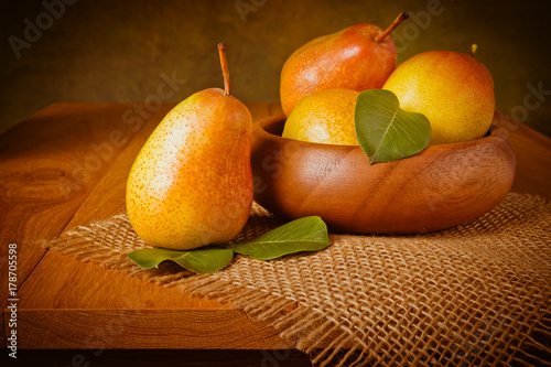 Still life with pears