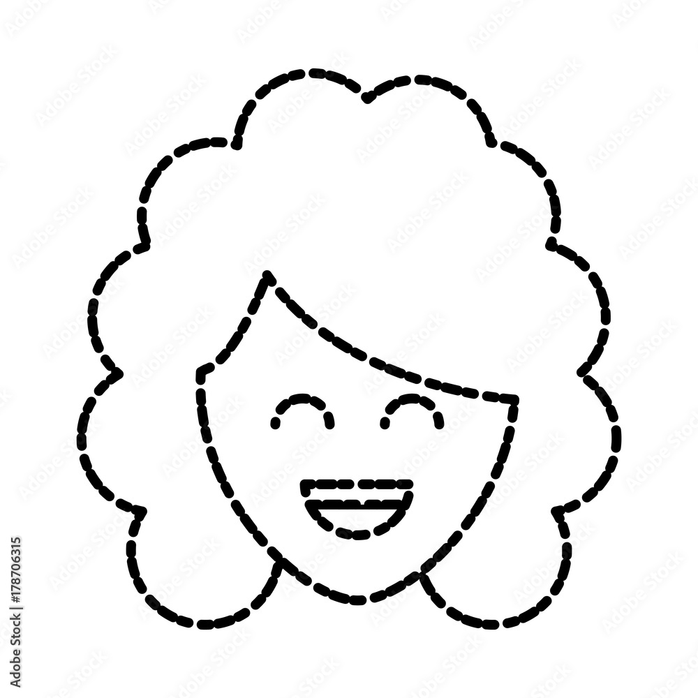 Woman smiling cartoon icon vector illustration graphic design