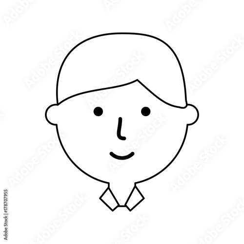 cartoon man face icon over white background vector illustration