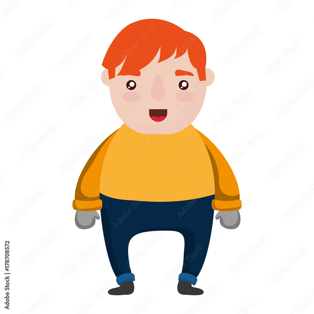 cartoon man with winter clothes icon over white background vector illustration