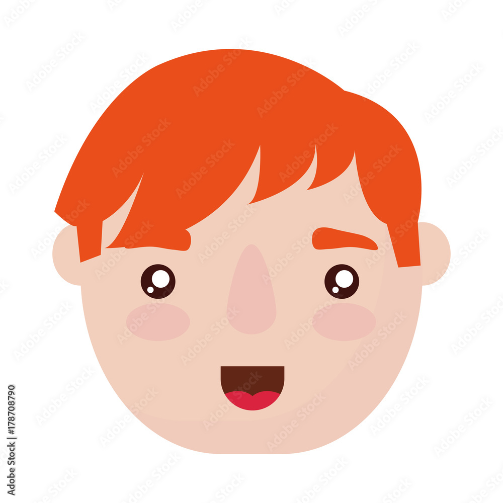 cartoon man face icon over white background vector illustration