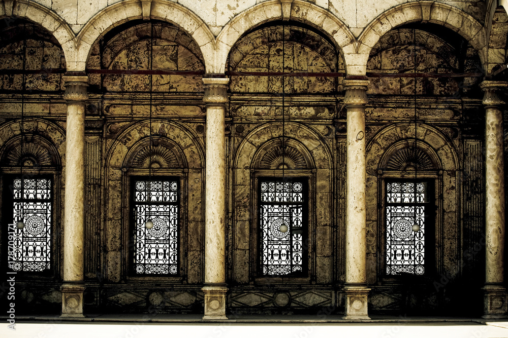 Outdoor porch of a mosque in Cairo