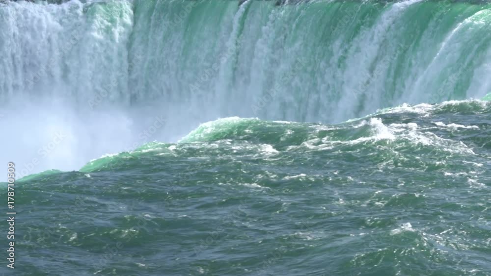 Static tri pod close up of the impressive and massive water fall Niagara Falls. Water only, great for VJ visuals and cut scene, shot from the canadian side faceing USA in 4K Static tri pod close up of the impressive and massive water fall Niagara Falls. Water only, great for VJ visuals and cut scene, shot from the canadian side faceing USA in 4K