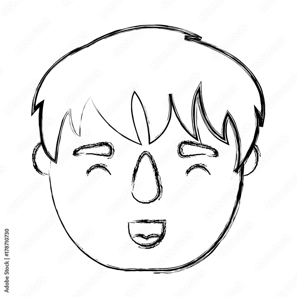 Fototapeta premium cartoon man face icon over white background vector illustration