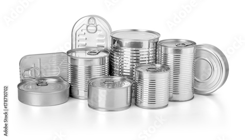 metal cans isolated photo
