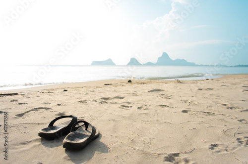 beach is famous to travel in summer for get relax when you walk on sand 