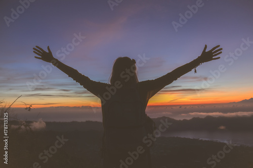 A colorful view from the mount Batur, Bali - Indonesia.