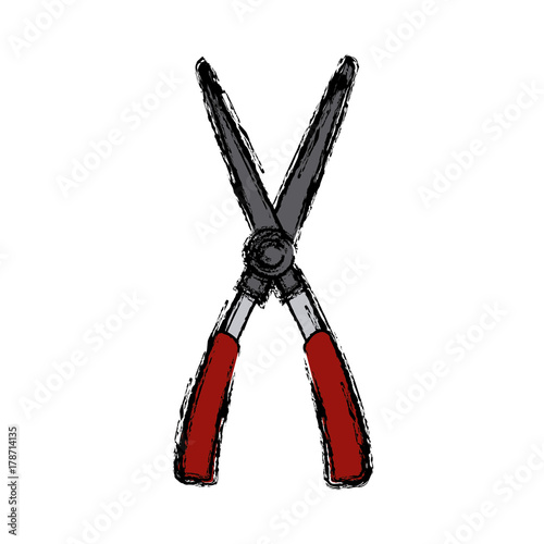 Gardening scissors tool icon vector illustration graphic design
