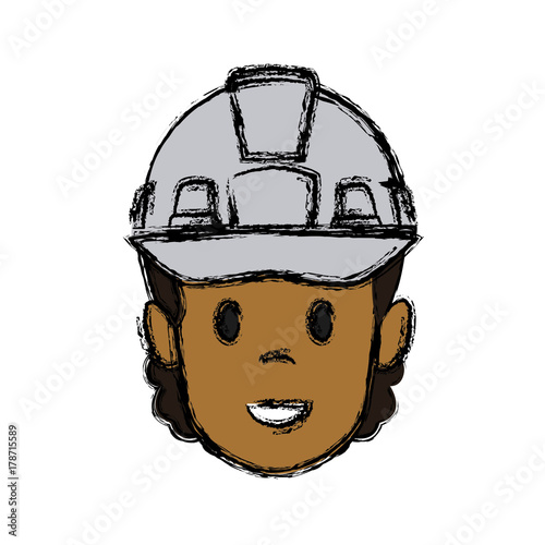 Construction worker cartoon icon vector illustration graphic design