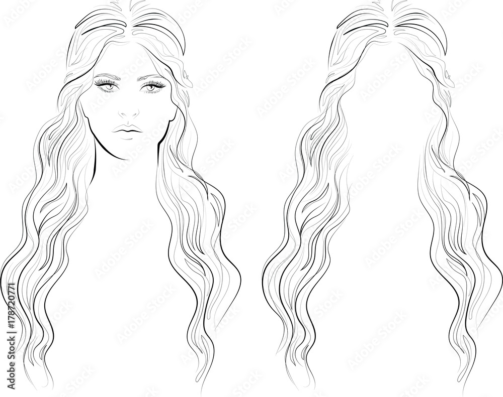 Fashion Illustration with Young Woman Different Hairstyles Stock Vector -  Illustration of long, muse: 122672304