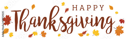 Happy Thanksgiving Wide Banner on White Background 1