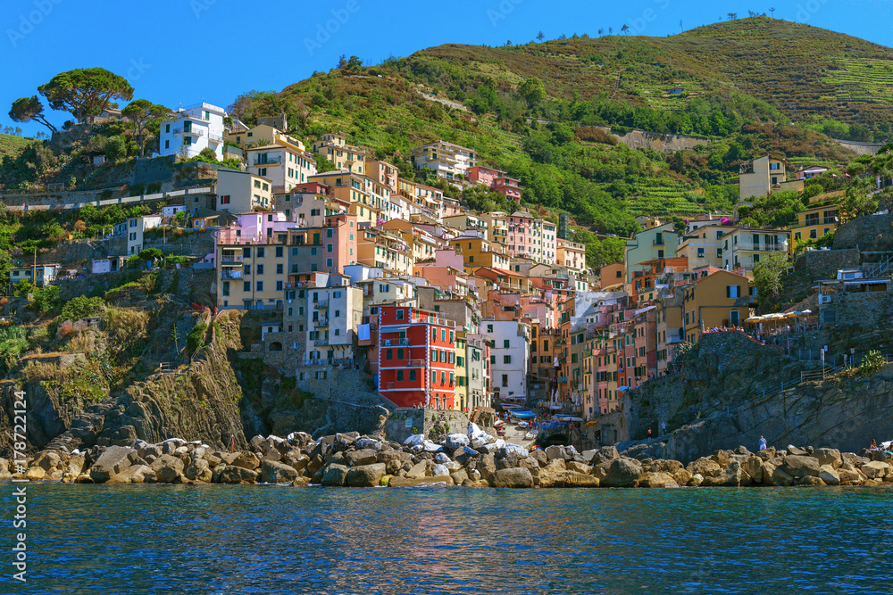 Village names Riomaggiore is in the Riviera di Levante region and has shoreline on the Mediterranean's Gulf of Genoa
