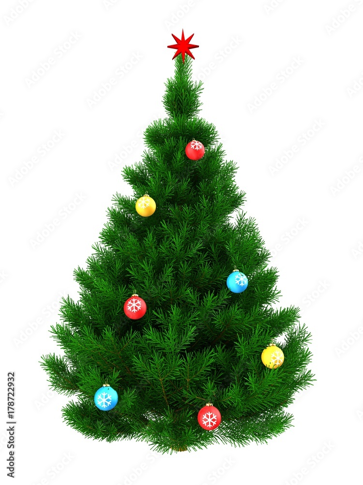 3d dark green Christmas tree over white 3d dark green Christmas tree over white
