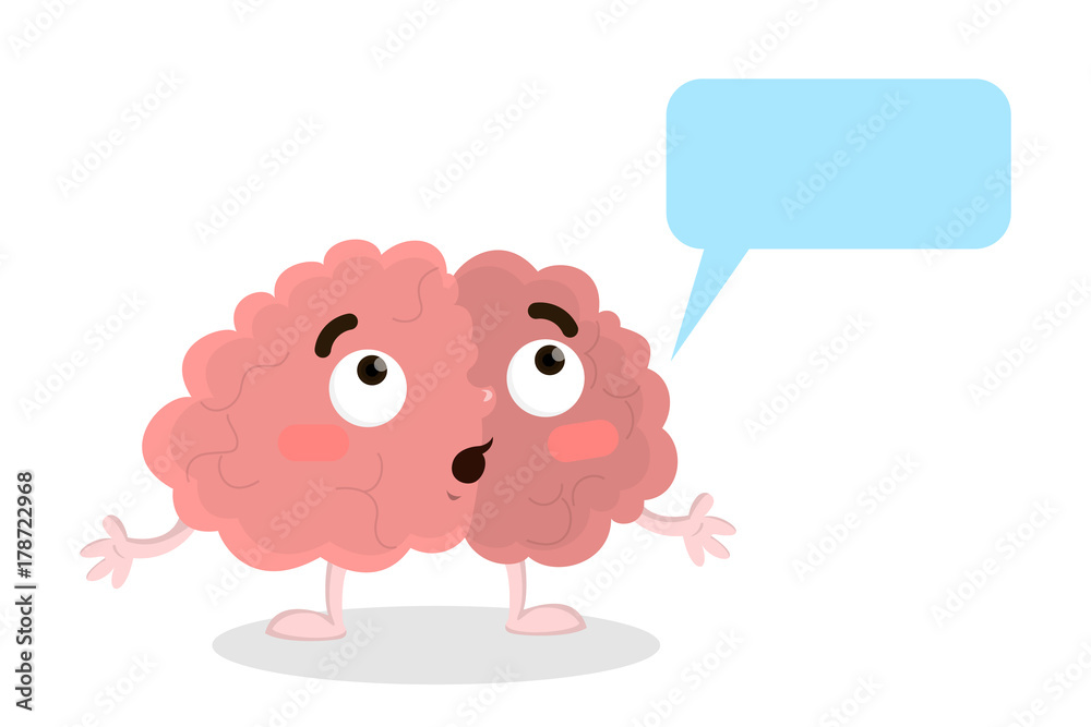 Obraz premium Brain with speech bubble.