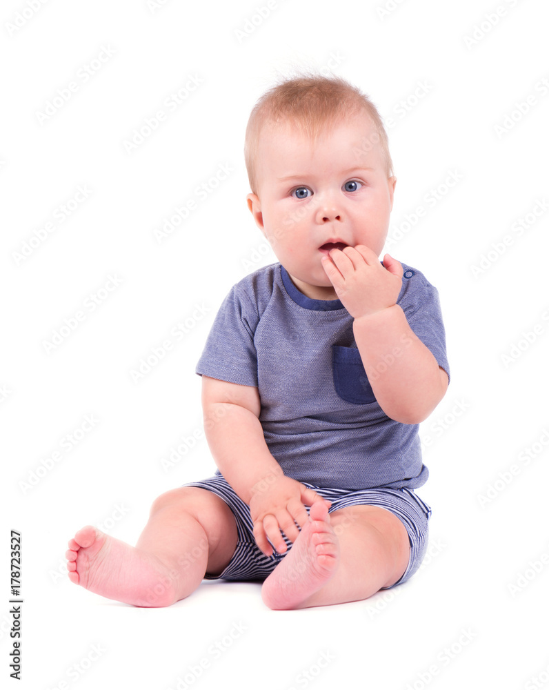 Portrait of smiling baby boy isolated on white background. Portrait of smiling baby boy isolated on white background.
