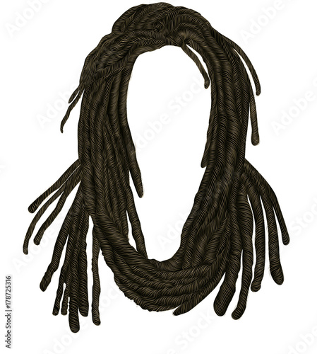 Indian sadhu hairstyle With beard.Hair dreadlocks.funny avatar. photo