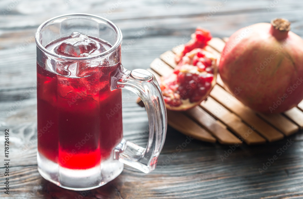 Glass of pomegranate juice Glass of pomegranate juice