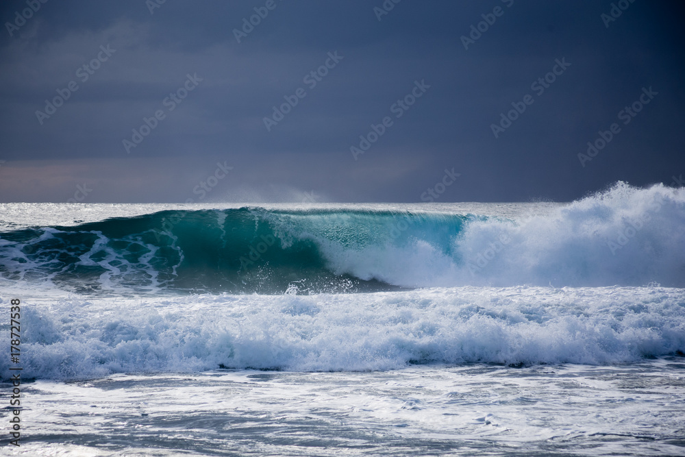 Sea storm with large waves