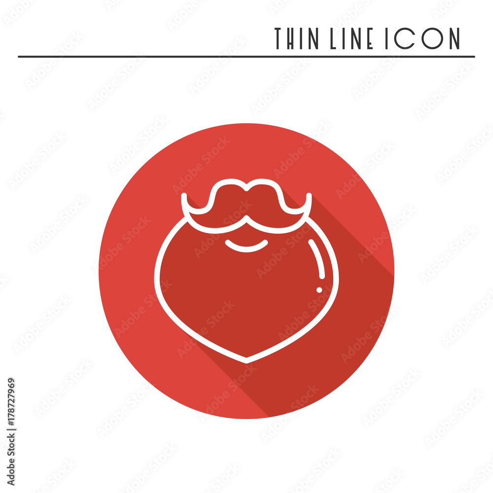 Christmas santa claus beard thin line icon. New Year celebration outline hipster pictogram. Xmas winter element. Vector simple flat linear design. Logo illustration. Santa beard symbols. Christmas santa claus beard thin line icon. New Year celebration outline hipster pictogram. Xmas winter element. Vector simple flat linear design. Logo illustration. Santa beard symbols.