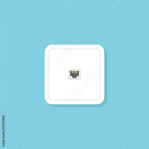 LAN network socket. Internet. Vector illustration in flat style