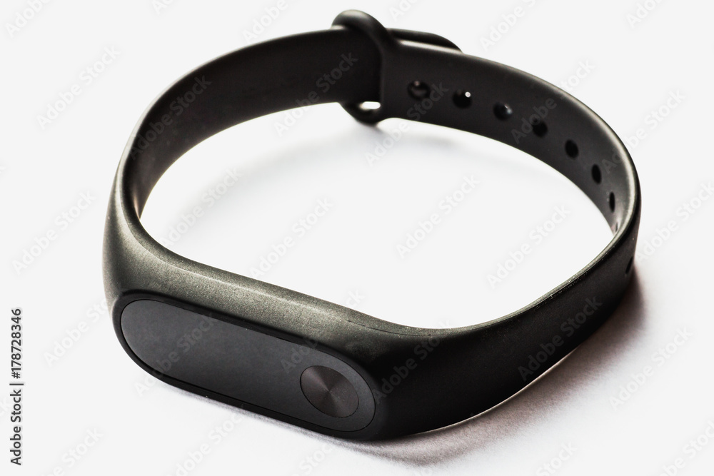Fitness bracelet pedometer on white background Fitness bracelet pedometer on white background