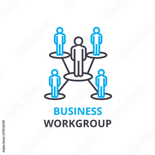 Business workgroup concept , outline icon, linear sign, thin line pictogram, logo, flat illustration, vector