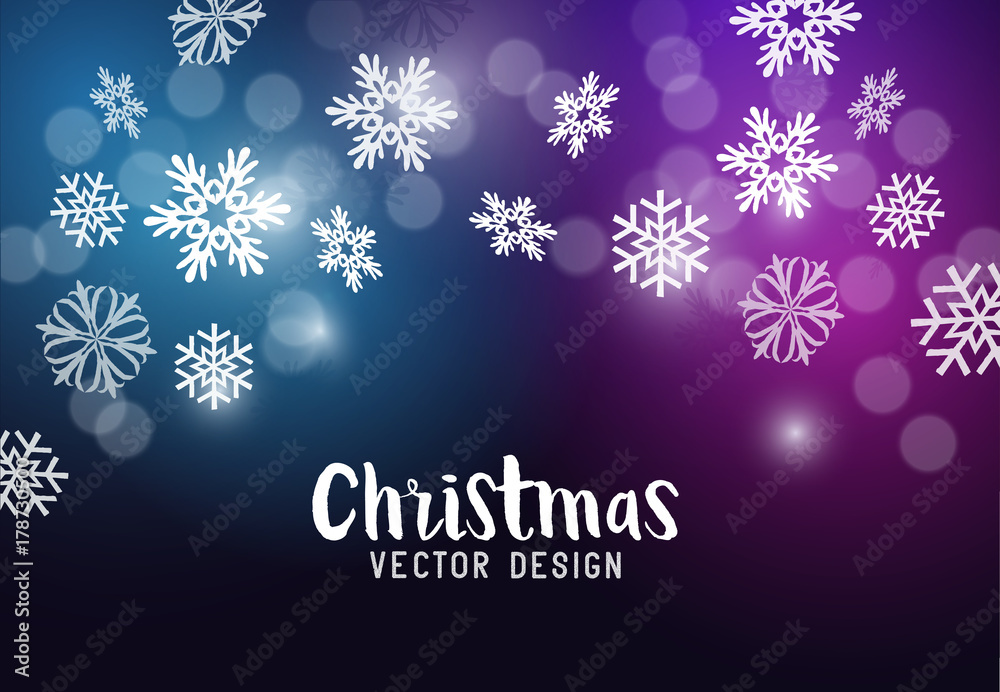 Christmas background with falling snowflakes. Vector illustration. Christmas background with falling snowflakes. Vector illustration.