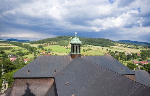 Top view of the roof and cu...