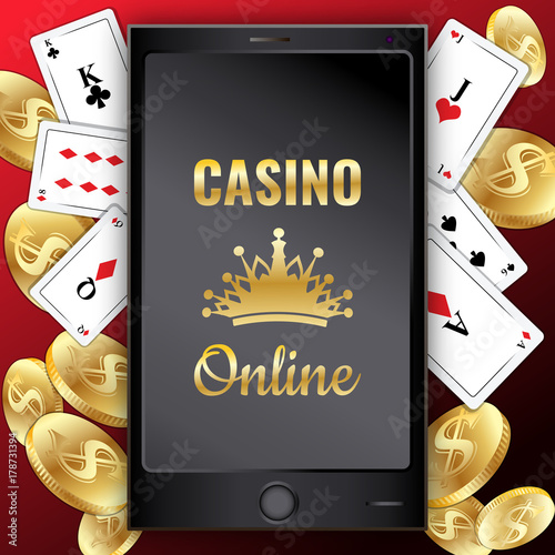 
Online mobile casino background. Poker app online. Smart phone. Elements for gambling