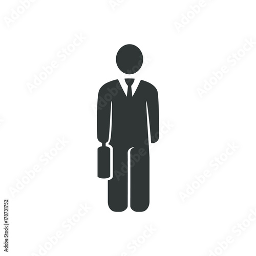 Businessman Icon. Businessman black web icon. vector illustration