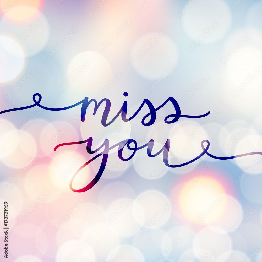 miss you lettering Stock Vector Adobe Stock