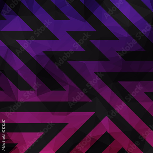 Linear pattern with polygonal backdrop vector design. Abstract geometric background.