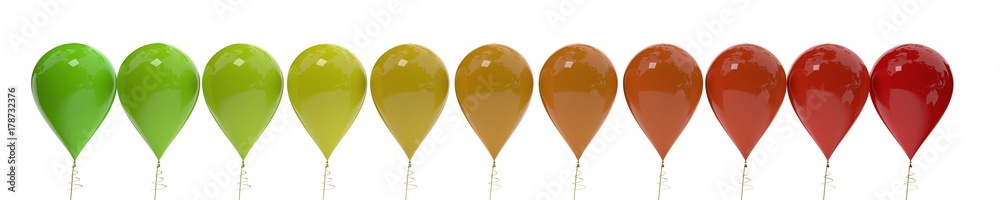 Colorful balloons of background, 3d rendering