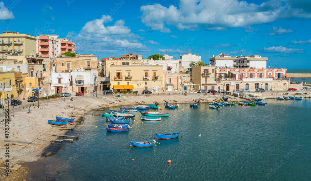 Old harbour in Bisceglie, Puglia, southern Italy.