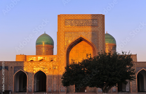 Bukhara: madrassah on sunset